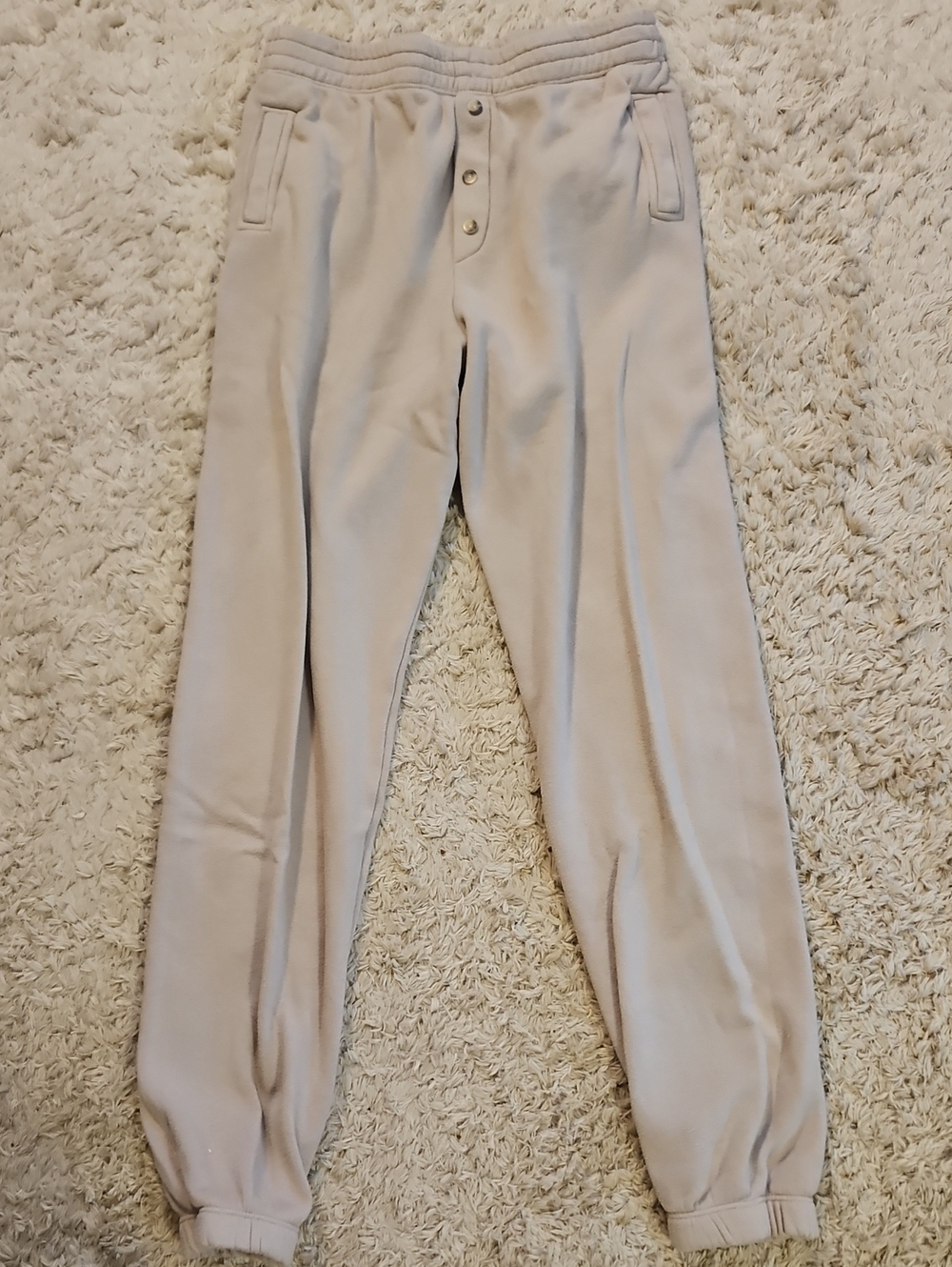 DONNI. Light Beige Button-Front Jogger Pants